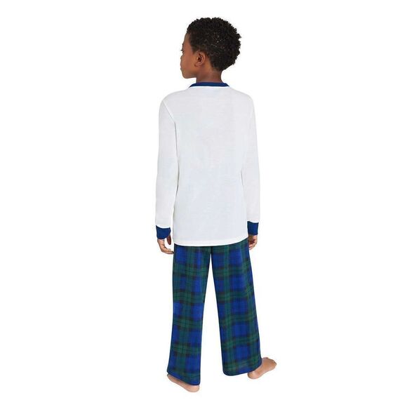 NEW! Eddie Bauer Youth 3 Pc PJ Set, LS Top, Pant & Robe, Reindeer- Unisex design - Picture 6 of 16